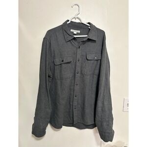 Outerknown button down Shirt Mens XL Charcoal Grey Organic Cotton lightweight